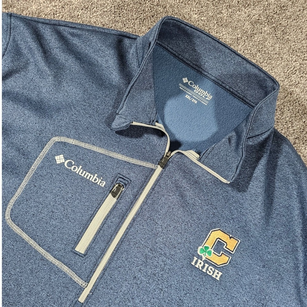 Columbia Golf Pullover Mens‎ XXL Blue Irish Explorer 1/4 Zip 20S53ML Oversized